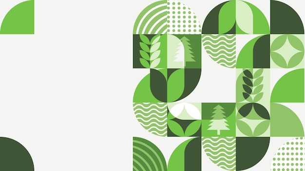 Fondo geométrico moderno Fondo verde con tema ambiental