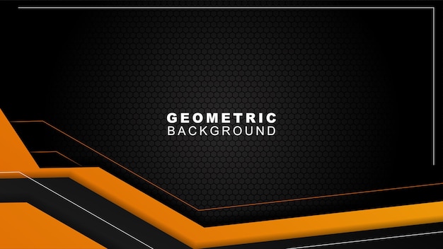 Fondo geométrico en naranja y negro con un estilo de patrón hexagonal