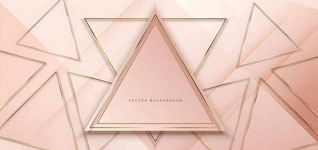 Fondo geométrico de oro rosa