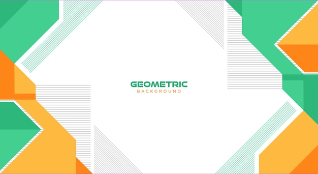 Fondo geométrico plano verde y naranja