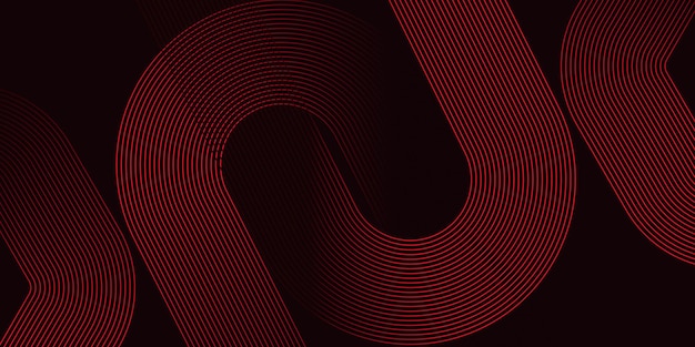 Fondo geométrico rojo abstracto Fondo futurista moderno Patrón de líneas redondas geométricas