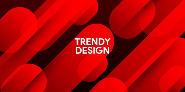 Fondo geométrico rojo fluido dinámico con fondo degradado colorido