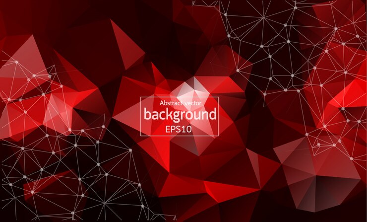 Vector fondo geométrico rojo oscuro poligonal
