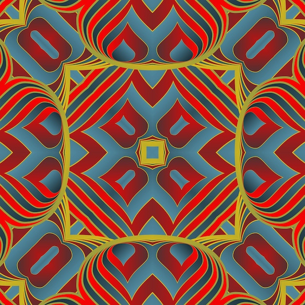 Fondo geométrico simétrico de patrón abstracto de vector transparente con elementos repetitivos
