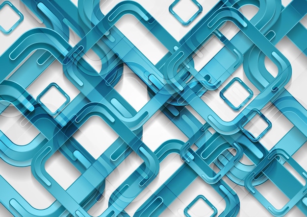 Fondo geométrico de tecnología abstracta azul brillante con cuadrados Diseño vectorial