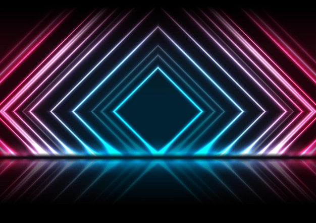 Fondo geométrico de tecnología abstracta azul brillante