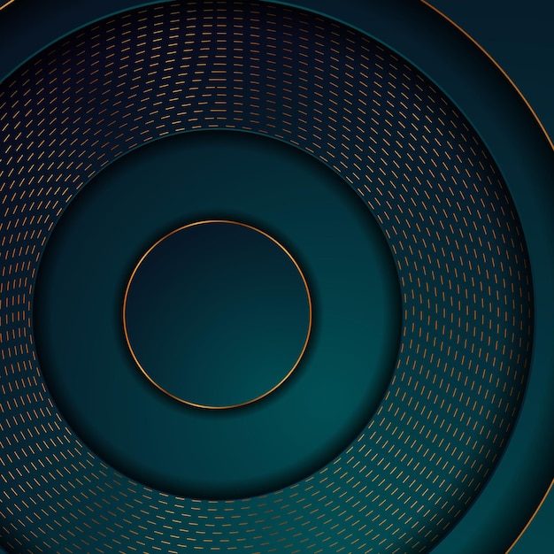 Fondo geométrico de tecnología abstracta azul oscuro y dorado