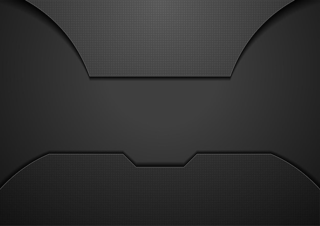 Fondo geométrico de tecnología abstracta negra