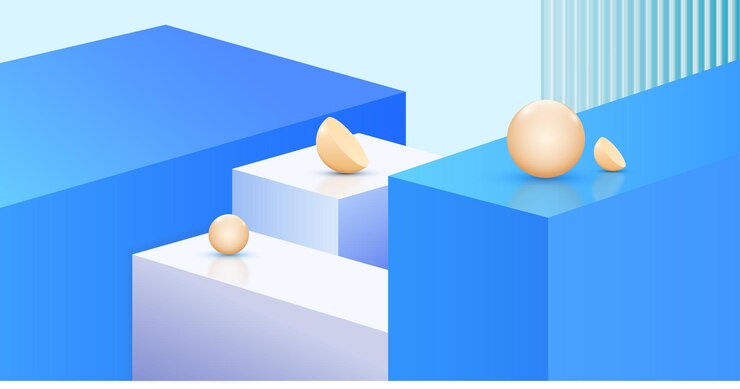 Fondo geométrico vectorial 3d de arriba a abajo
