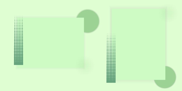 Fondo geométrico verde creativo con cuadrados, círculos y puntos archivo vectorial