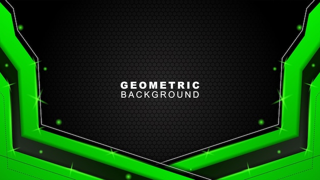 Fondo geométrico en verde y negro con un estilo de patrón hexagonal