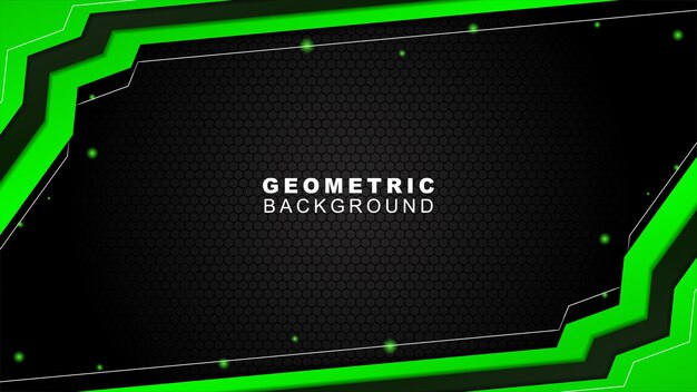 Fondo geométrico en verde y negro con un estilo de patrón hexagonal