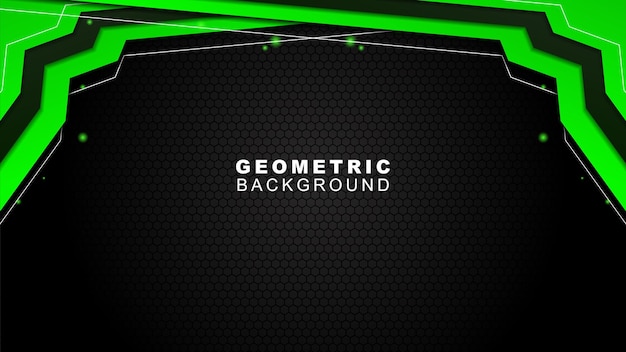 Fondo geométrico en verde y negro con un estilo de patrón hexagonal