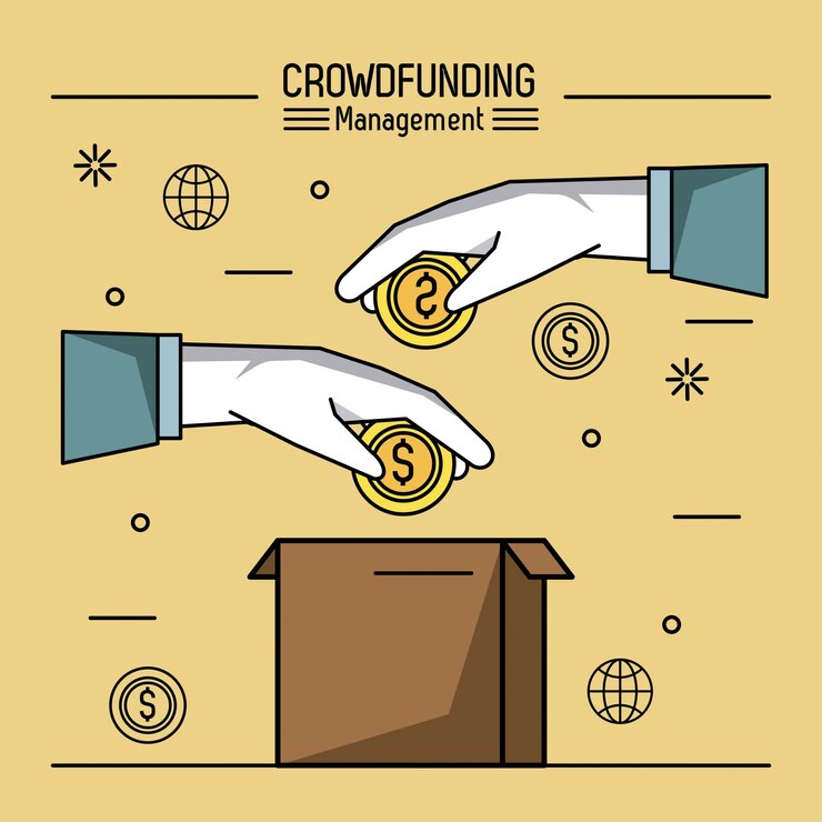 Vector fondo de gestión de crowdfunding