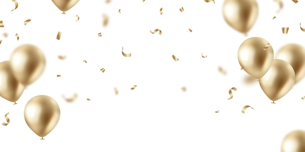 fondo de globo dorado para la decoración del festival elegante ilustración vectorial de la fiesta