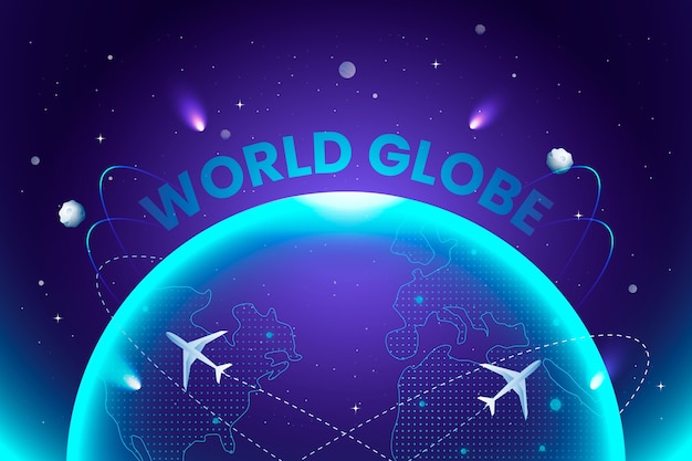 Fondo del globo mundial con gradiente