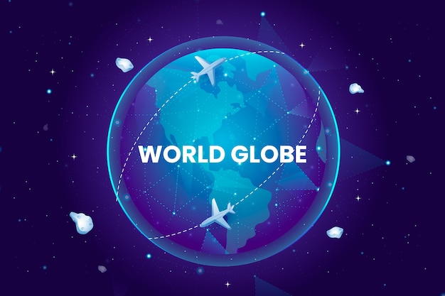 Fondo del globo mundial con gradiente