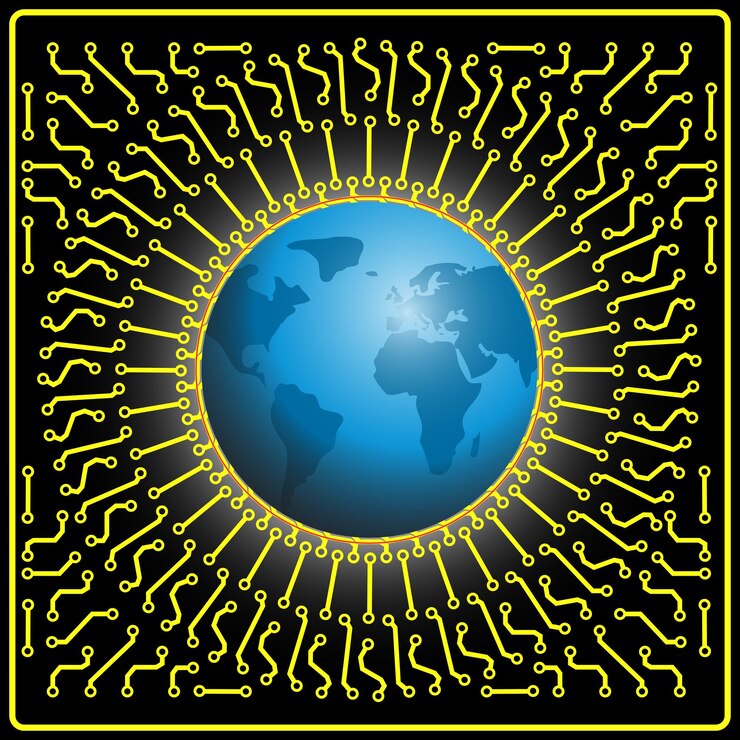 Vector fondo de globo de placa base para diseño de concepto de tecnología