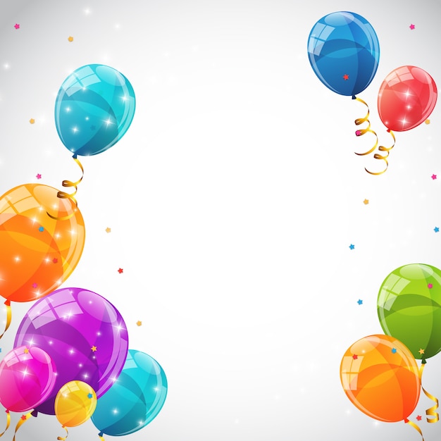 Vector fondo de globos de color brillante