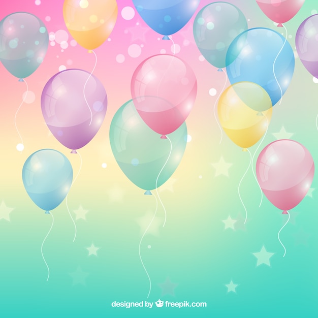 Vector fondo de globos coloridos en estilo realista