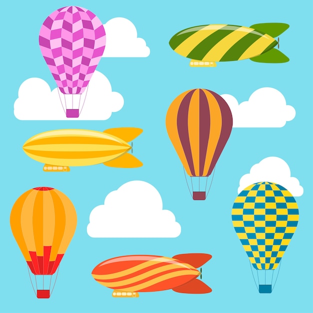 Fondo de globos y dirigibles.