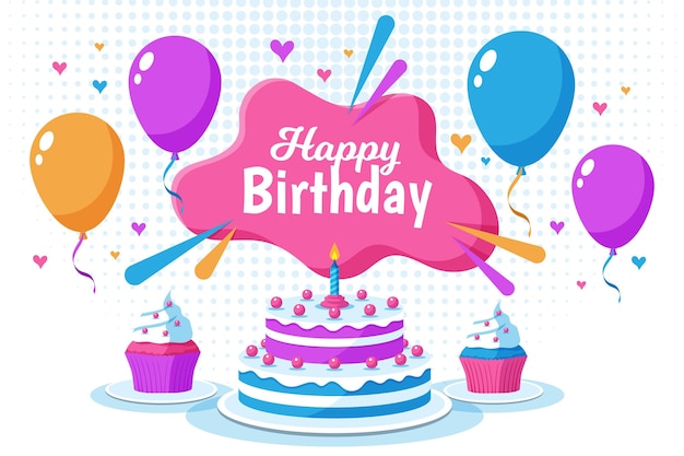 Fondo globos feliz cumpleaños