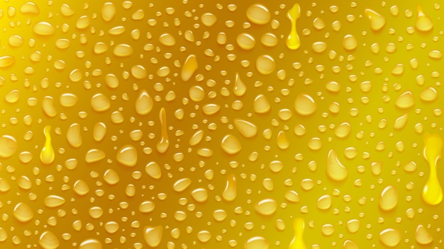 Vector fondo de gotas de agua de diferentes formas con sombras en colores amarillos