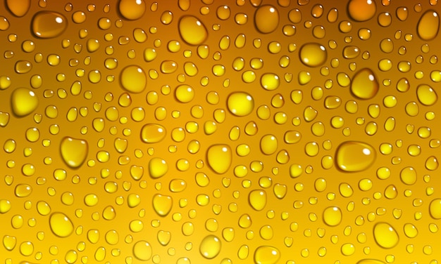 Fondo de gotas de agua en la superficie en colores dorados