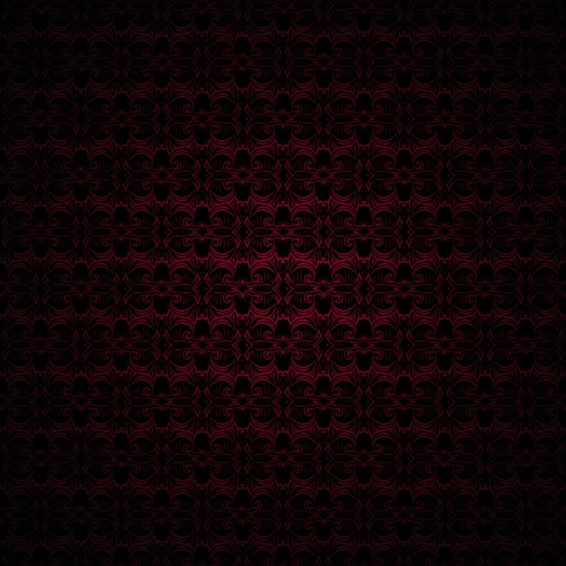 Fondo gótico vintage real en rojo oscuro y negro con un patrón barroco clásico