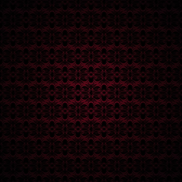 Vector fondo gótico vintage real en rojo oscuro y negro con un patrón barroco clásico