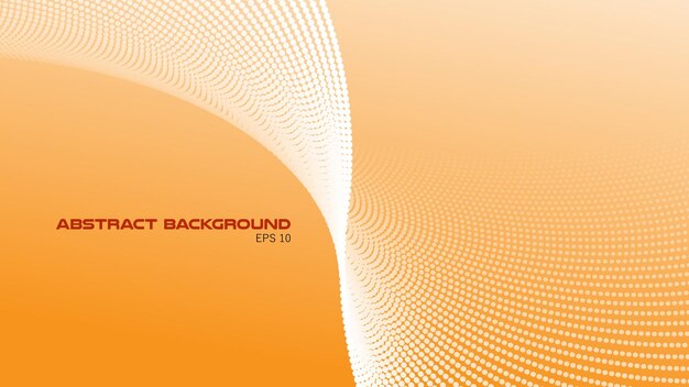 Fondo de gradiente abstracto naranja con patrón de onda de polkadot para el fondo o la presentación