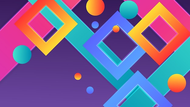 Fondo de gradiente abstracto vectorial de colores con formas geométricas