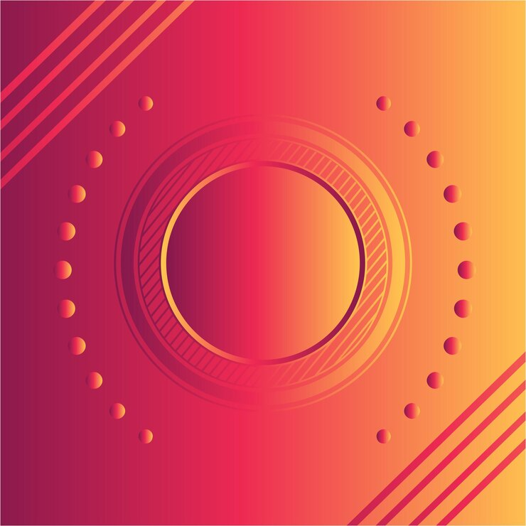 Vector fondo de gradiente amarillo y rojo con forma de círculo con fondo abstracto geométrico