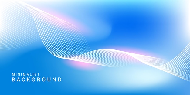 Fondo de gradiente azul abstracto con líneas brillantes ondas Fondo minimalista para portada de cartel de banner folleto sitio web