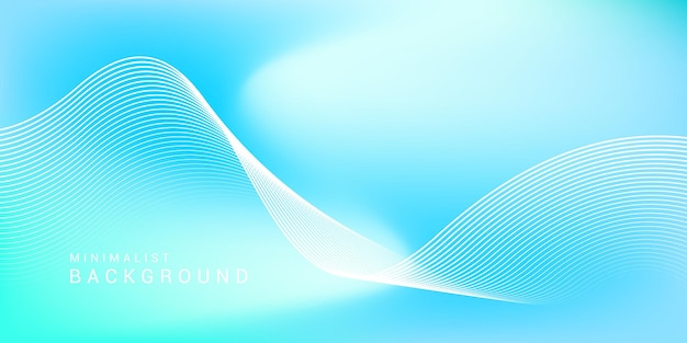 Fondo de gradiente azul abstracto con líneas brillantes ondas Fondo minimalista para portada de cartel de banner folleto sitio web