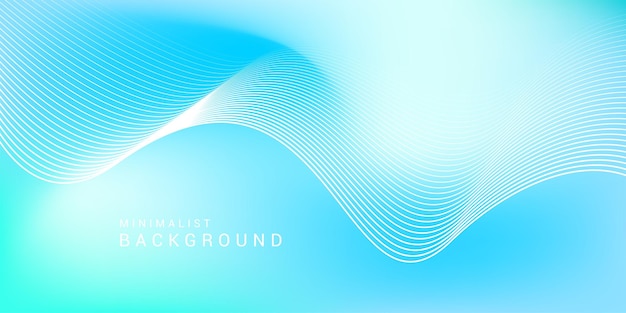 Fondo de gradiente azul abstracto con líneas brillantes ondas Fondo minimalista para portada de cartel de banner folleto sitio web
