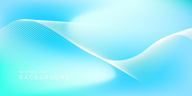 Fondo de gradiente azul abstracto con líneas brillantes ondas Fondo minimalista para portada de cartel de banner folleto sitio web