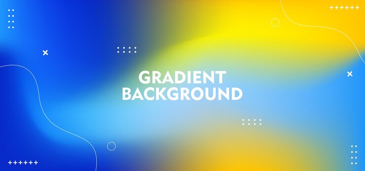 Vector fondo de gradiente azul y amarillo abstracto con formas geométricas