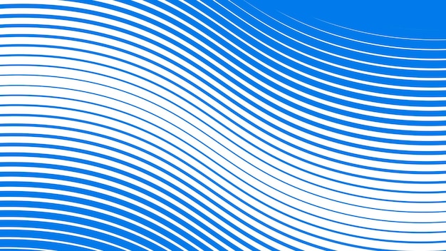 Fondo de gradiente azul con líneas curvas de rayas para el fondo o la presentación