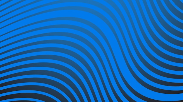 Fondo de gradiente azul con líneas curvas de rayas para el fondo o la presentación