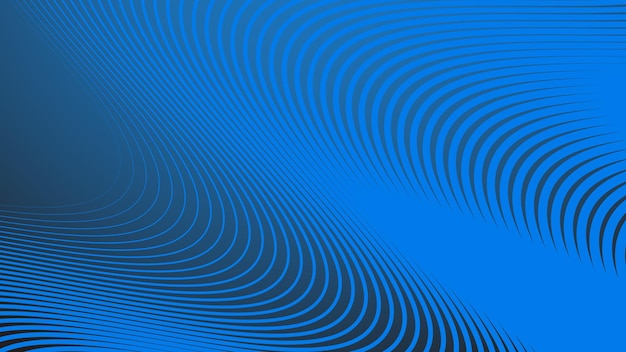 Fondo de gradiente azul con líneas curvas de rayas para el fondo o la presentación