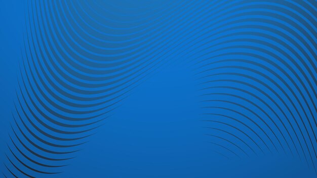 Fondo de gradiente azul con líneas curvas de rayas para el fondo o la presentación