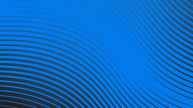 Fondo de gradiente azul con líneas curvas de rayas para el fondo o la presentación