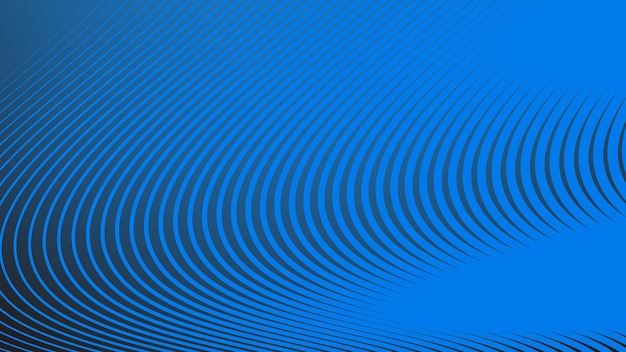 Fondo de gradiente azul con líneas curvas de rayas para el fondo o la presentación