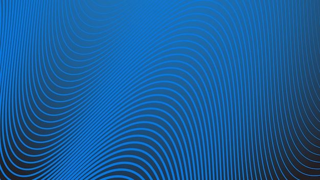 Fondo de gradiente azul con líneas curvas de rayas para el fondo o la presentación