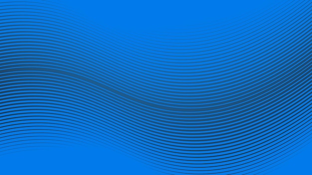 Fondo de gradiente azul con líneas curvas de rayas para el fondo o la presentación