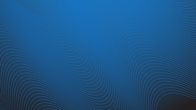 Fondo de gradiente azul con líneas curvas de rayas para el fondo o la presentación