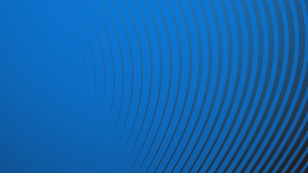 Fondo de gradiente azul con líneas curvas de rayas para el fondo o la presentación