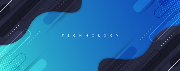 Fondo de gradiente azul y verde con forma de línea geométrica y concepto tecnológico