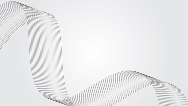 Fondo de gradiente blanco con línea de curva dinámica imagen vectorial de papel de pared para telón de fondo o presentación